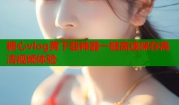 糖心vlog黄下载神器一键高速保存高清视频体验
