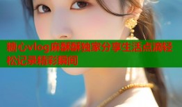 糖心vlog麻酥酥独家分享生活点滴轻松记录精彩瞬间